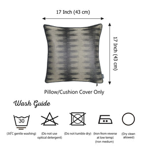 17"x 17" Black Gray Jacquard Decorative Throw Pillow Cover Set Of 2 Pcs Square