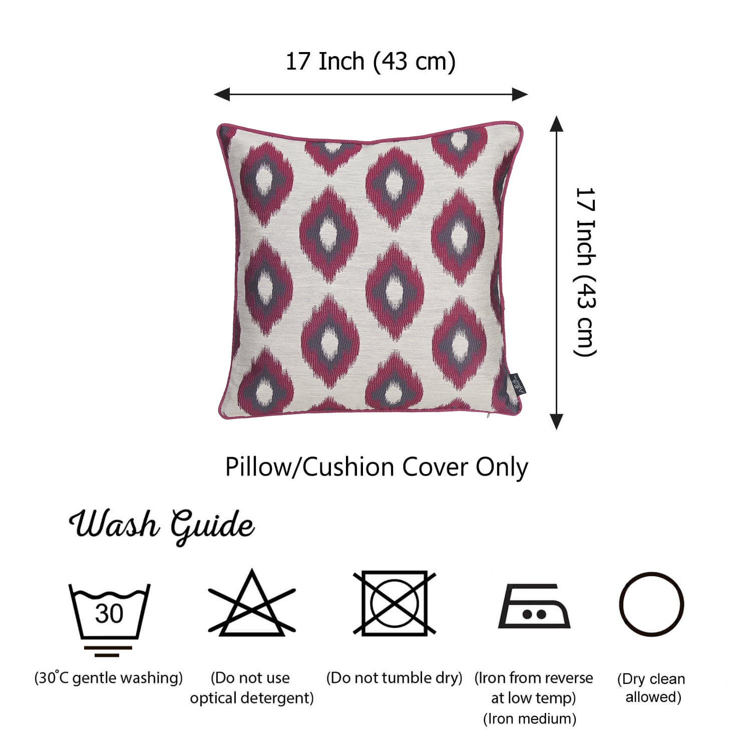 17"x 17"Purple Jacquard Slices Decorative Throw Pillow Cover Set Of 2 Pcs Square