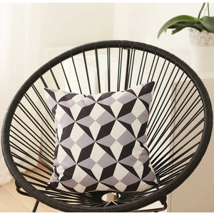 18"x18" Black and White BW Ilusion Decorative Throw Pillow Cover
