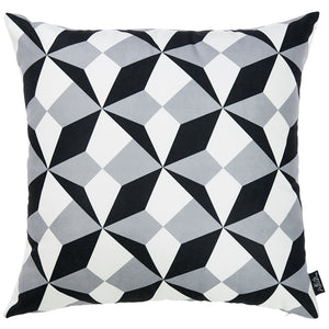 18"x18" Black and White BW Ilusion Decorative Throw Pillow Cover