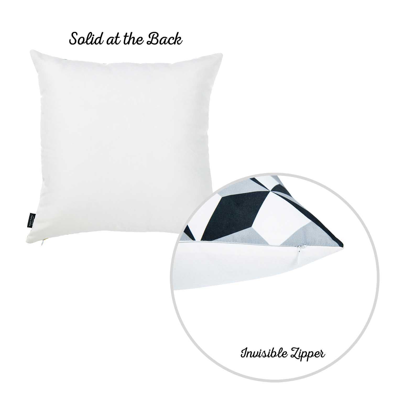 18"x18" Black and White BW Ilusion Decorative Throw Pillow Cover