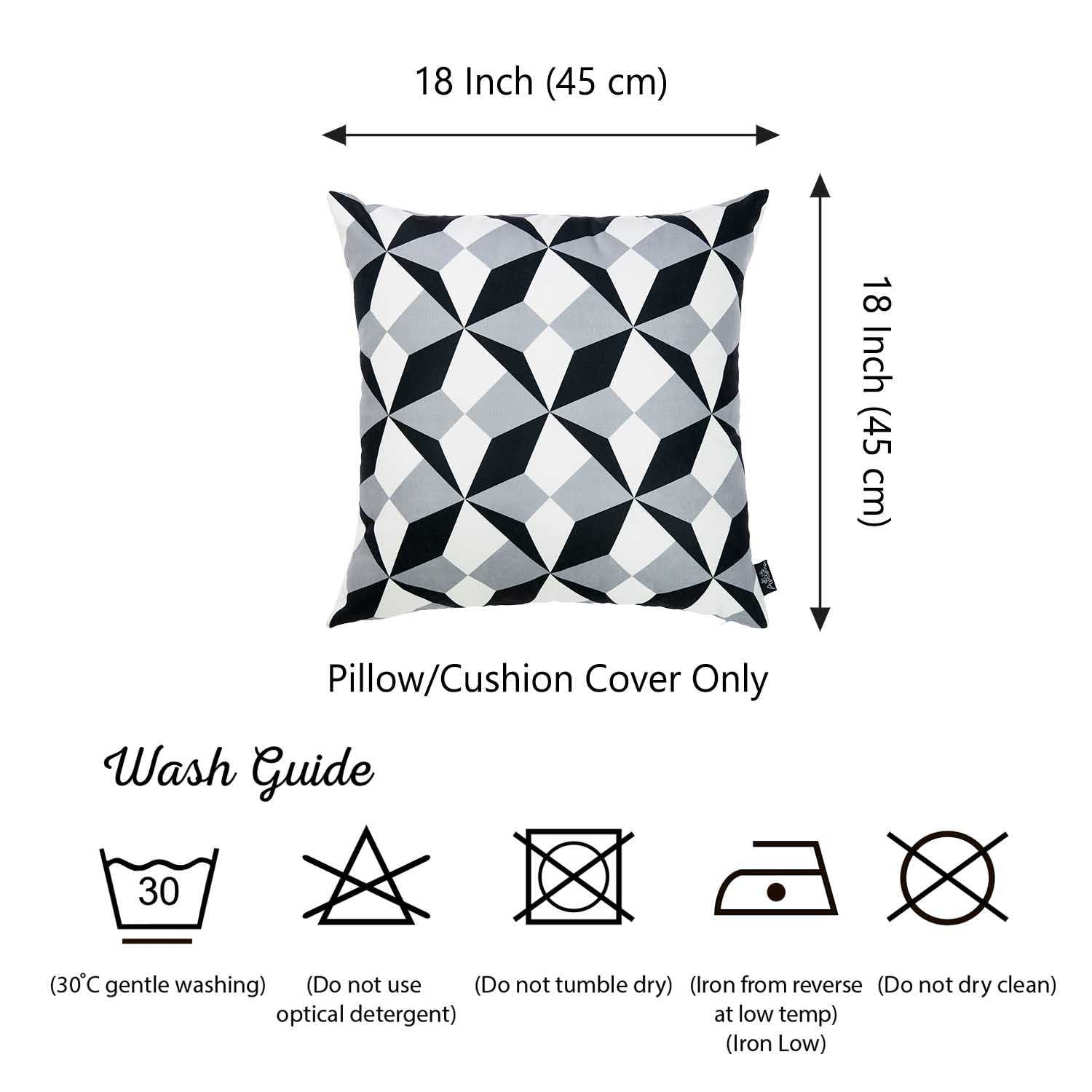 18"x18" Black and White BW Ilusion Decorative Throw Pillow Cover