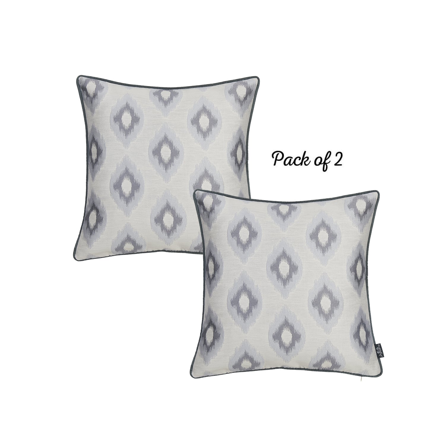 17"x 17"Sky Blue Jacquard Slices Decorative Throw Pillow Cover Set Of 2 Pcs Square