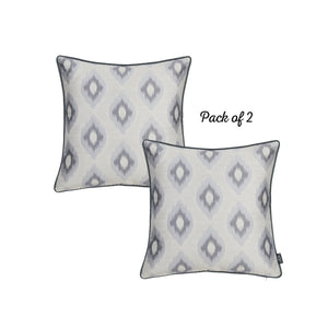 17"x 17"Sky Blue Jacquard Slices Decorative Throw Pillow Cover Set Of 2 Pcs Square