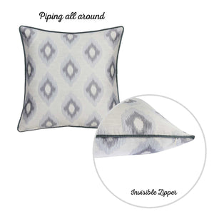 17"x 17"Sky Blue Jacquard Slices Decorative Throw Pillow Cover Set Of 2 Pcs Square