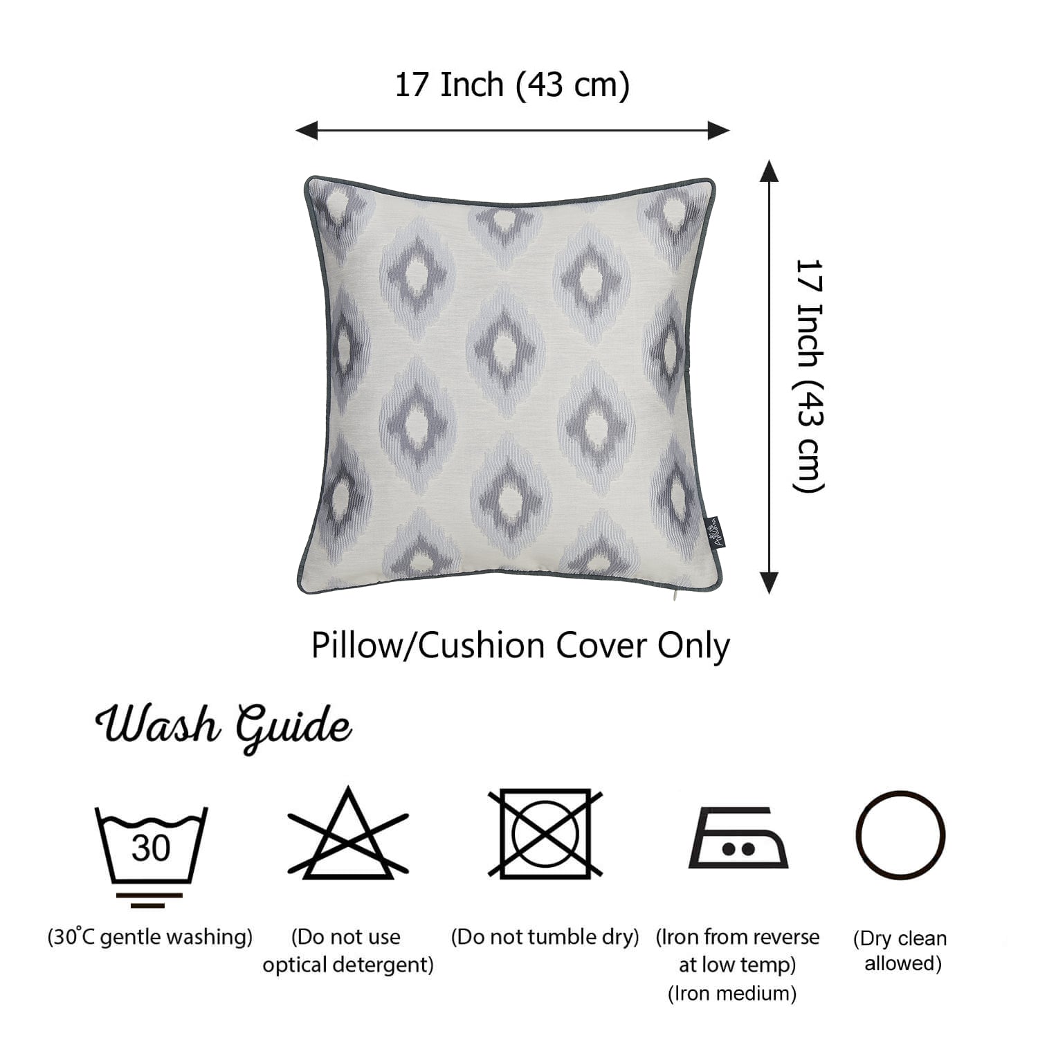 17"x 17"Sky Blue Jacquard Slices Decorative Throw Pillow Cover Set Of 2 Pcs Square