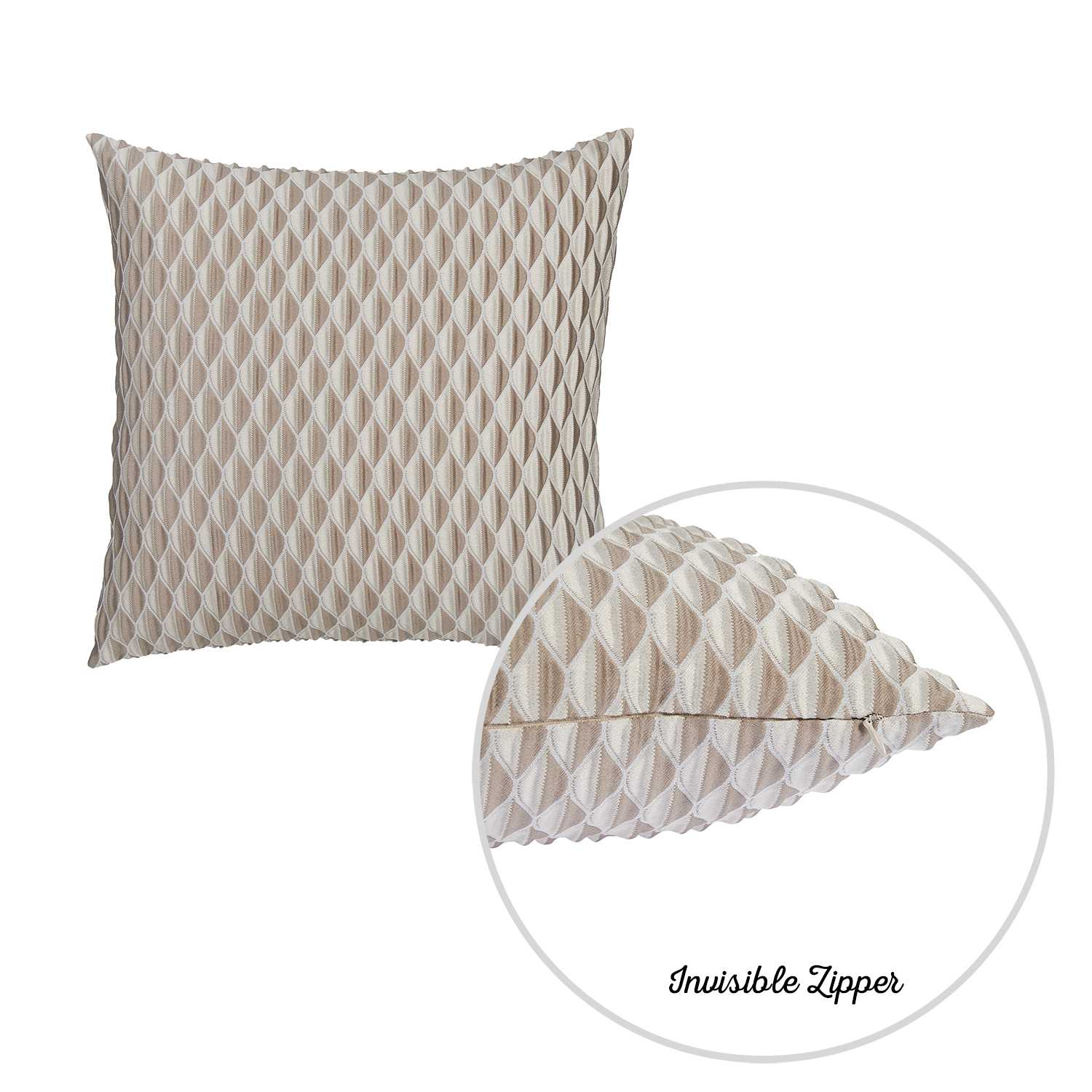 17"x 17" Honeycomb Jacquard Decorative Throw Pillow Cover Set Of 2 Pcs Square