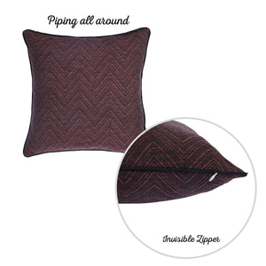 17"x 17" Jacquard Zigzag Decorative Throw Pillow Cover