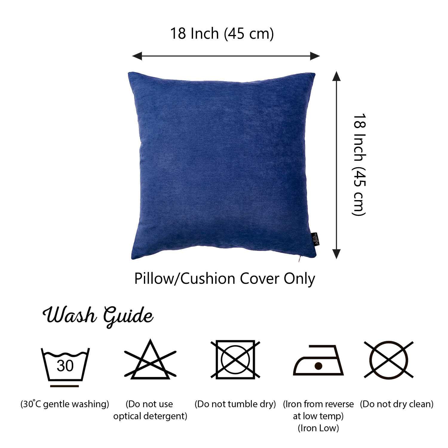 18"x18" Sapphire Blue Honey Decorative Throw Pillow Cover 2 pcs in set