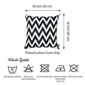 18"x18" Black and White Chevron Decorative Throw Pillow Cover