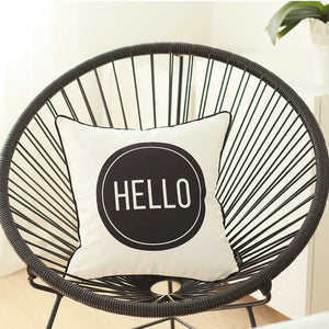 18"x18" Skandi Hello Decorative Throw Pillow Cover Printed