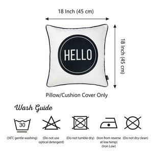 18"x18" Skandi Hello Decorative Throw Pillow Cover Printed