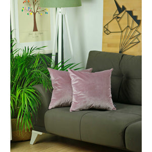 18"x 18"Pink Green Velvet Blush Decorative Throw Pillow Cover 2 Pcs in set