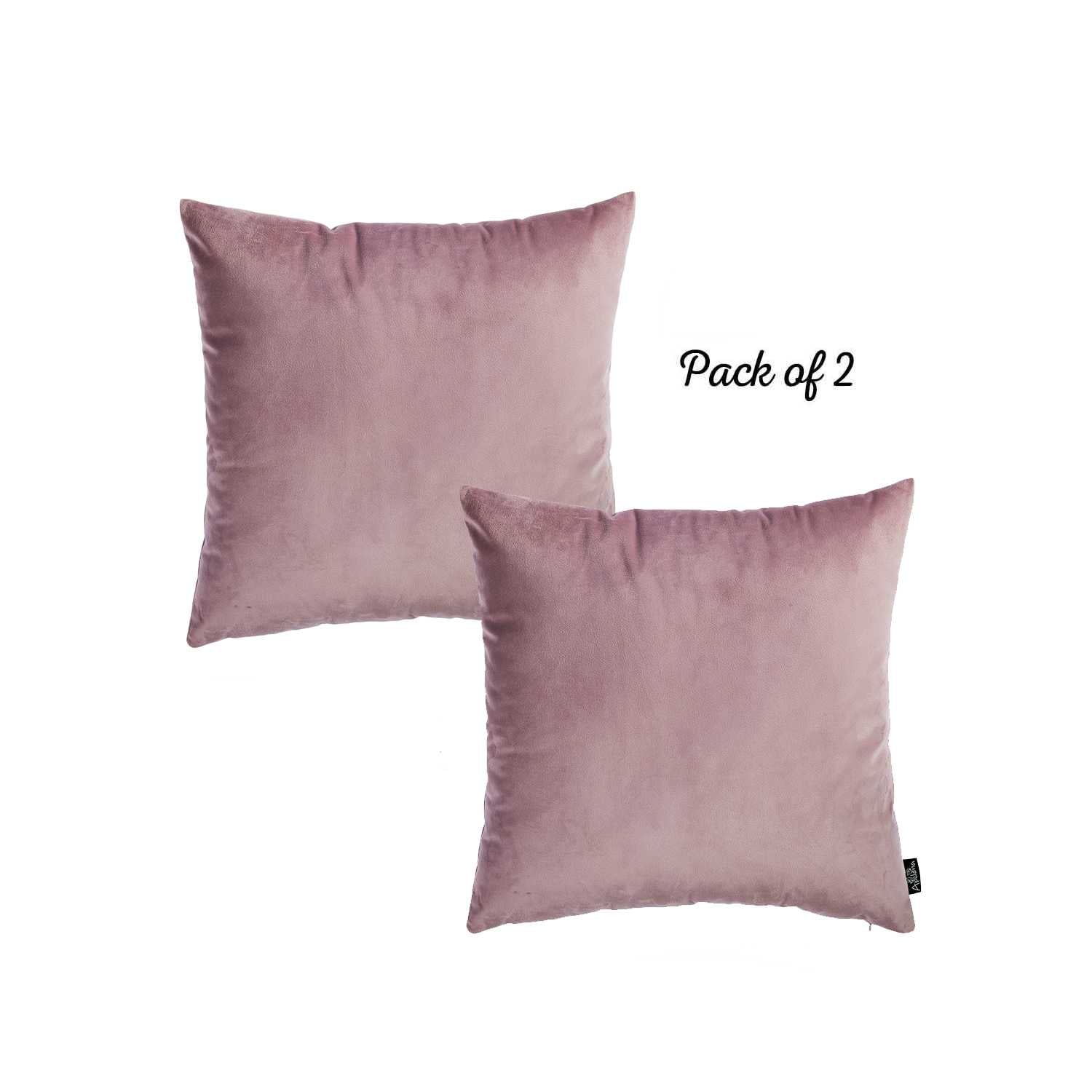 18"x 18"Pink Green Velvet Blush Decorative Throw Pillow Cover 2 Pcs in set