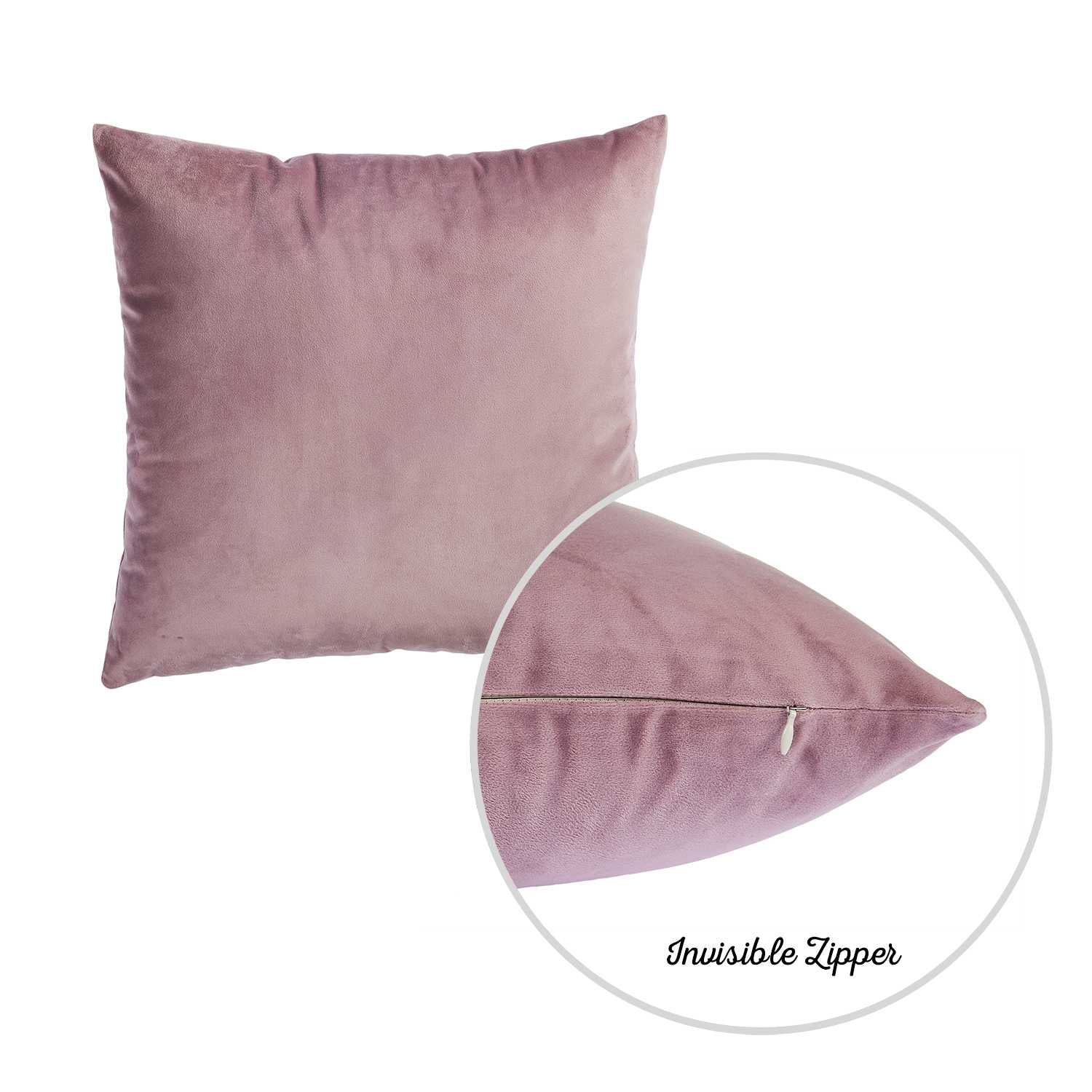 18"x 18"Pink Green Velvet Blush Decorative Throw Pillow Cover 2 Pcs in set