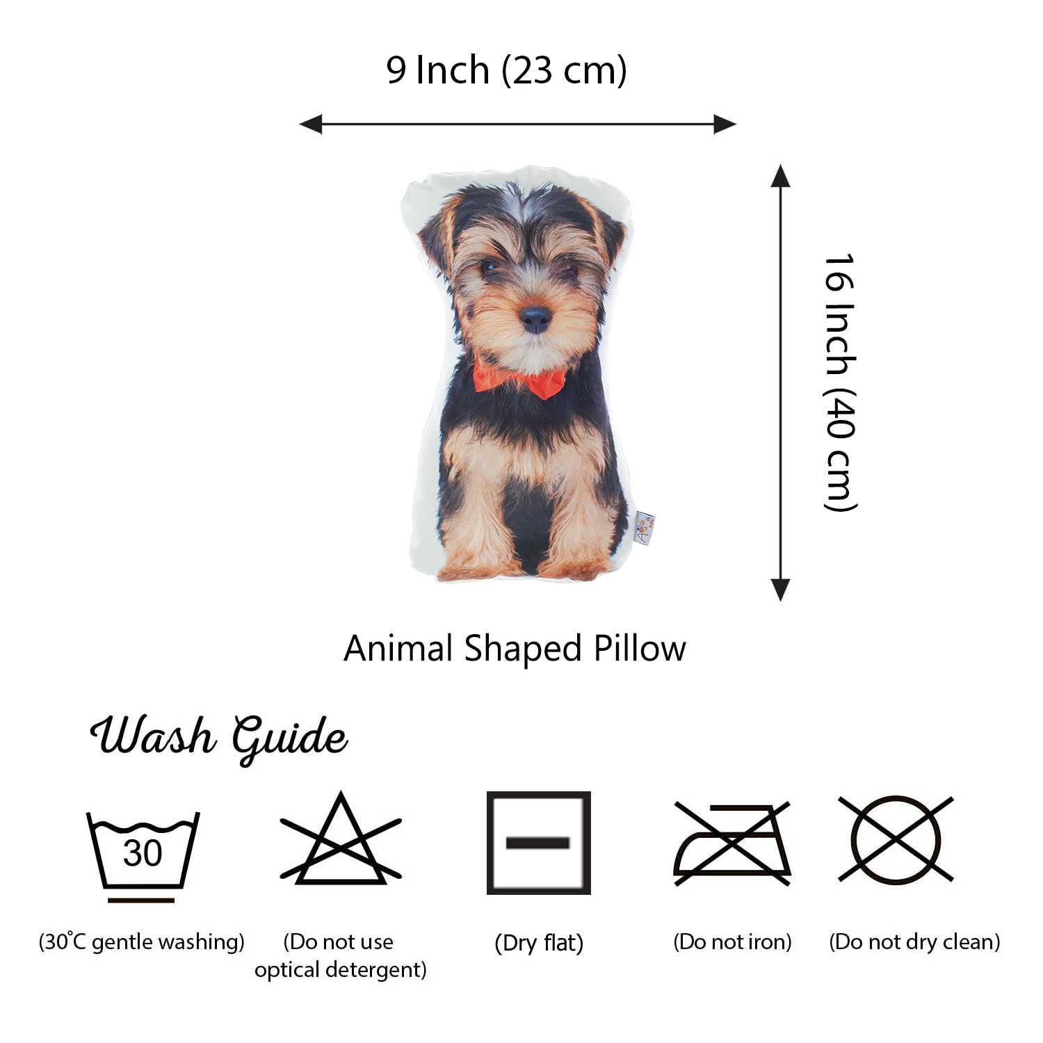 Yorkie Dog Shape Filled Pillow, Animal Shaped Pillow