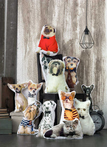 Yorkie Dog Shape Filled Pillow, Animal Shaped Pillow