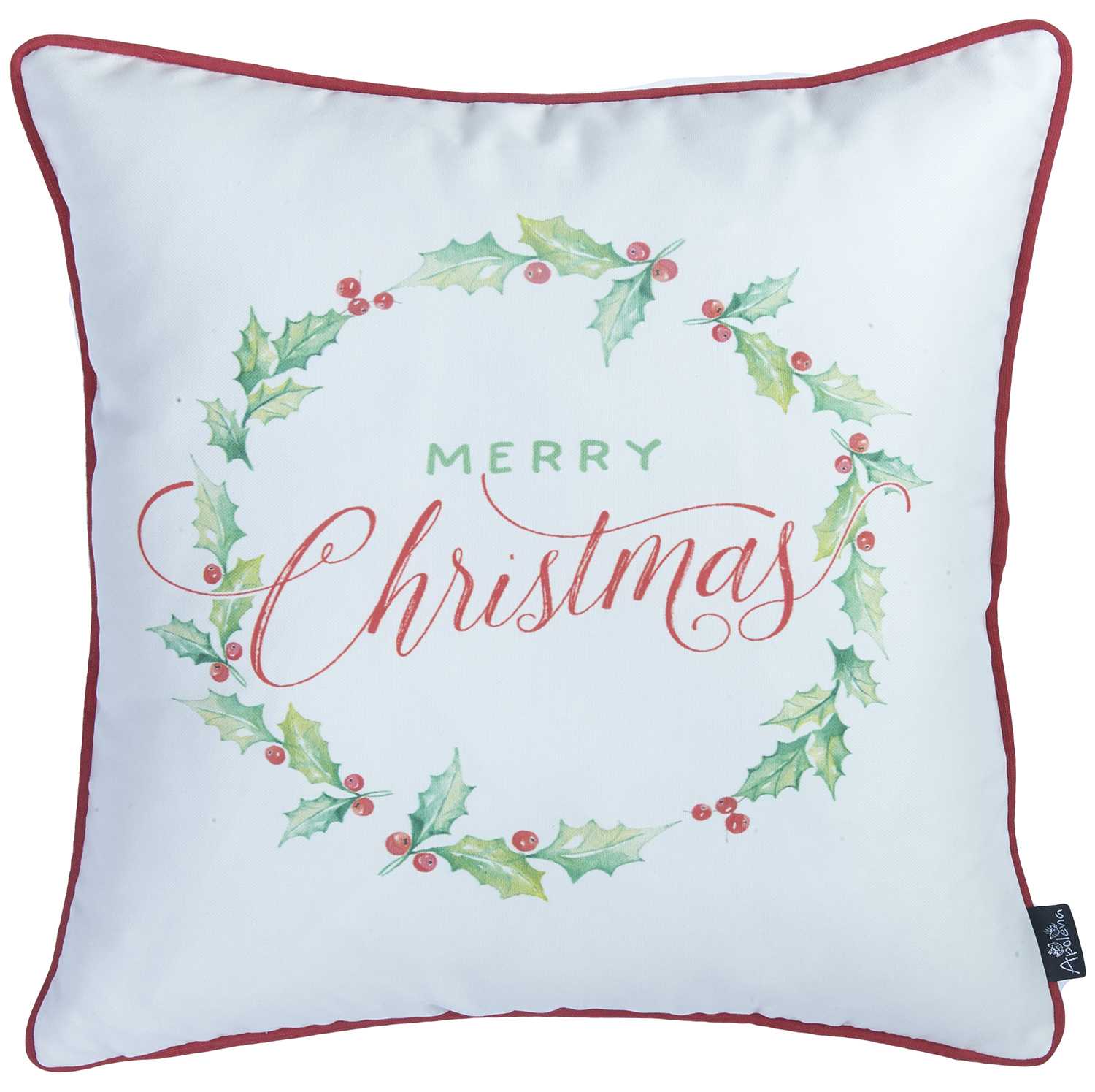 18"x18" Christmas Plants Printed Decorative Throw Pillow Cover
