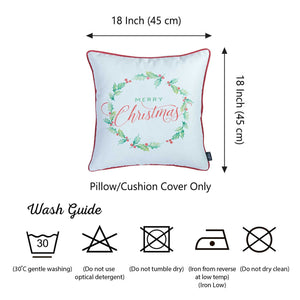 18"x18" Christmas Plants Printed Decorative Throw Pillow Cover