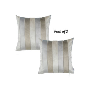 17"x17"Brown Velvet Luxurious Throw Decorative Pillow Case Set of 2 pcs Square