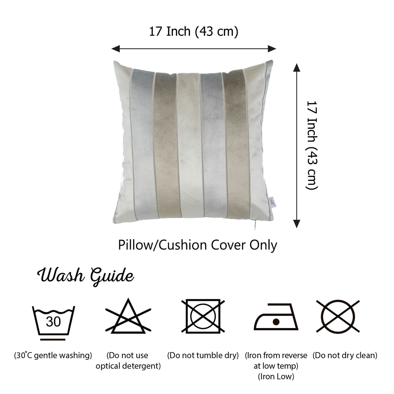 17"x17"Brown Velvet Luxurious Throw Decorative Pillow Case Set of 2 pcs Square