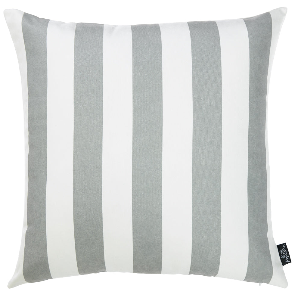 18"x18"Gray Geometric Stripe Decorative Throw Pillow Cover Printed