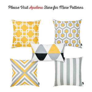 18"x18"Gray Geometric Stripe Decorative Throw Pillow Cover Printed
