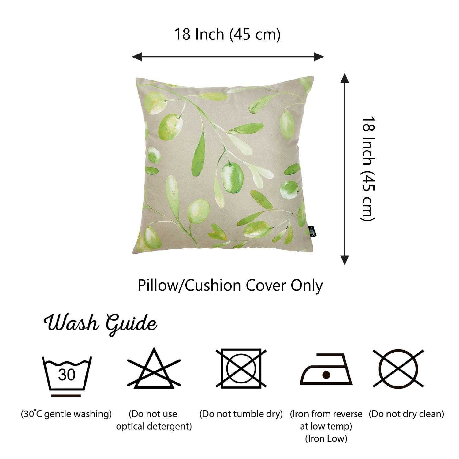 18"x18" Olive Olives Decorative Throw Pillow Cover Printed