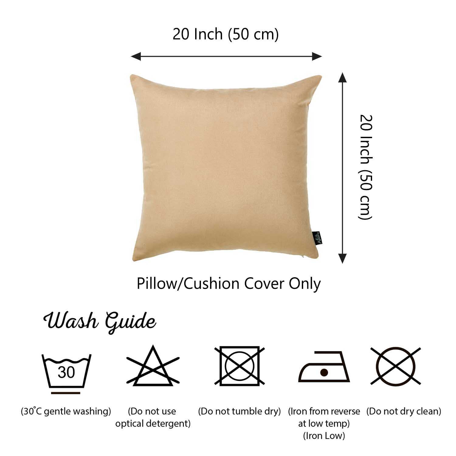 20"x20" Light Beige Honey Throw Pillow Cover 2 pcs in set