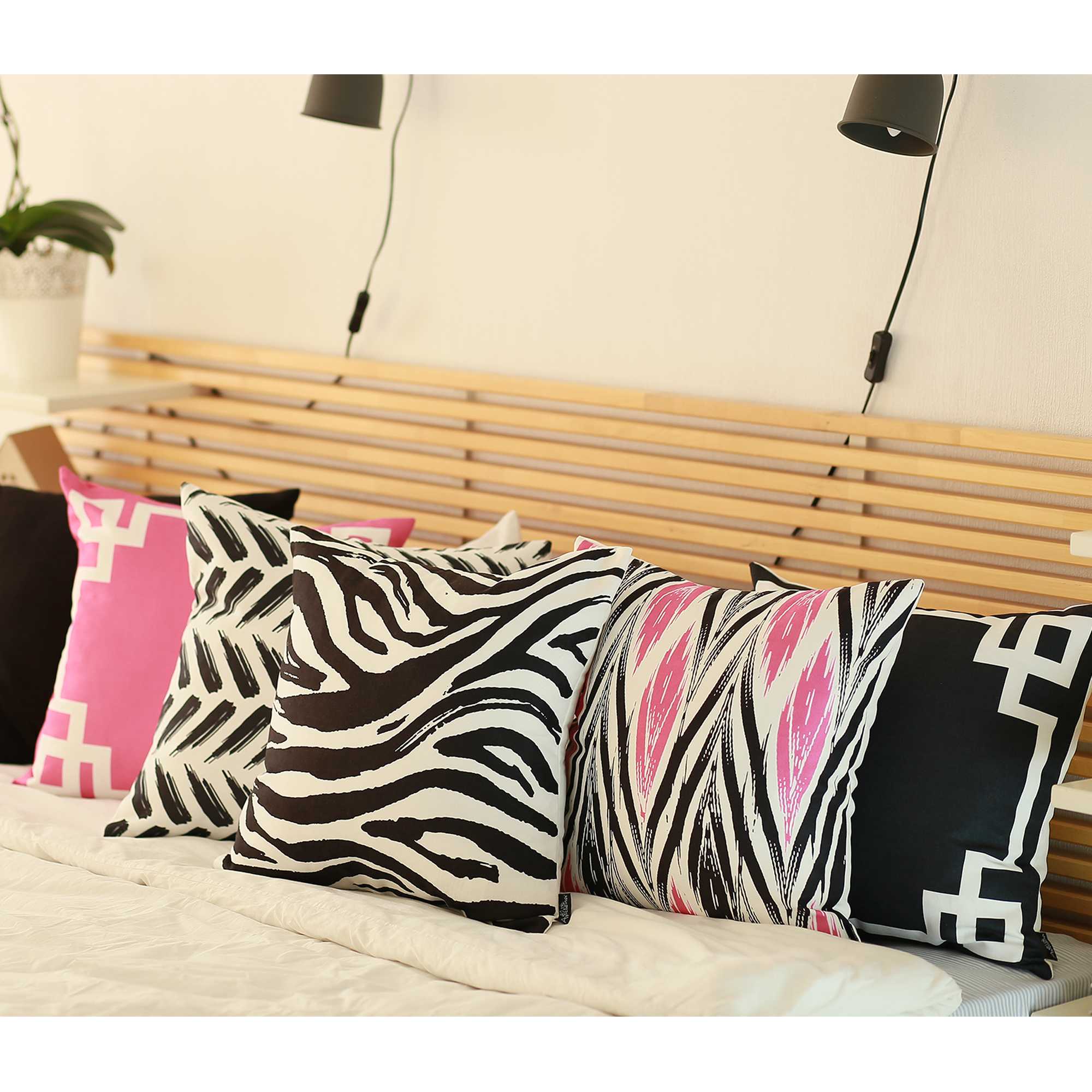 18"x18" Pink Geometric Lit Decorative Throw Pillow Cover Printed