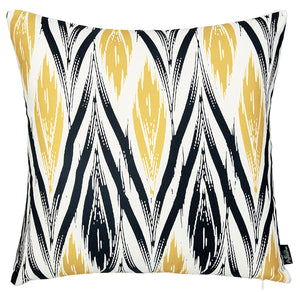 18"x18" Geometric Yellow Lit Decorative Throw Pillow Cover Printed