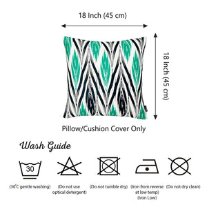 18"x18" Geometric Green Lit Decorative Throw Pillow Cover Printed