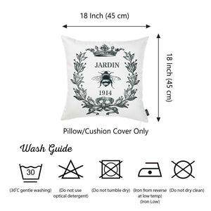 18"x 18" Black and White Jardin Decorative Throw Pillow Cover