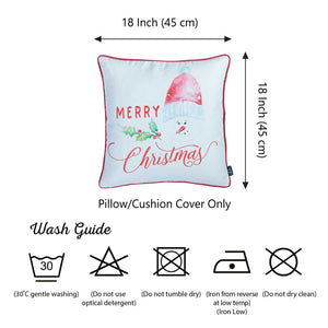 18"x18" Merry Christmas Printed Decorative Throw Pillow Cover