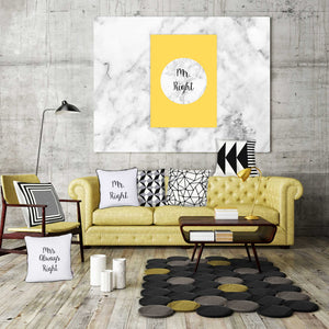 18"x18" Skandi Mrs. Right Decorative Throw Pillow Cover Printed