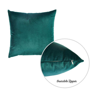 18"x 18"Green Velvet Dark Emerald Decorative Throw Pillow Cover 2 Pcs in set