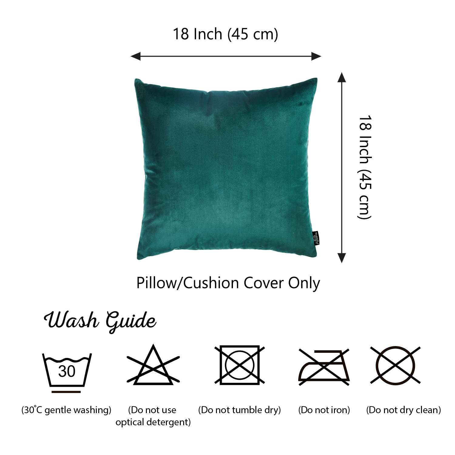 18"x 18"Green Velvet Dark Emerald Decorative Throw Pillow Cover 2 Pcs in set
