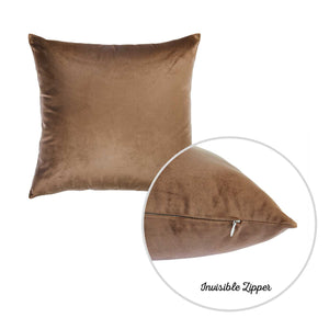 18"x 18" Brown Velvet Tortilla Decorative Throw Pillow Cover 2 Pcs in set