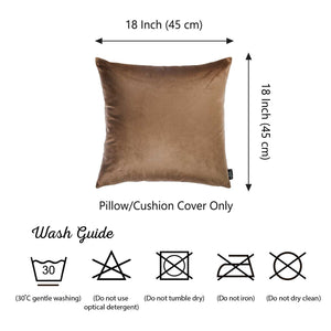 18"x 18" Brown Velvet Tortilla Decorative Throw Pillow Cover 2 Pcs in set