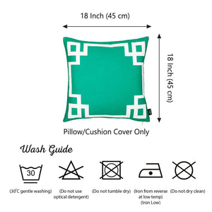18"x18"Green and White Geometric Decorative Throw Pillow Cover