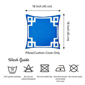 18"x18"Blue and White Geometric Decorative Throw Pillow Cover