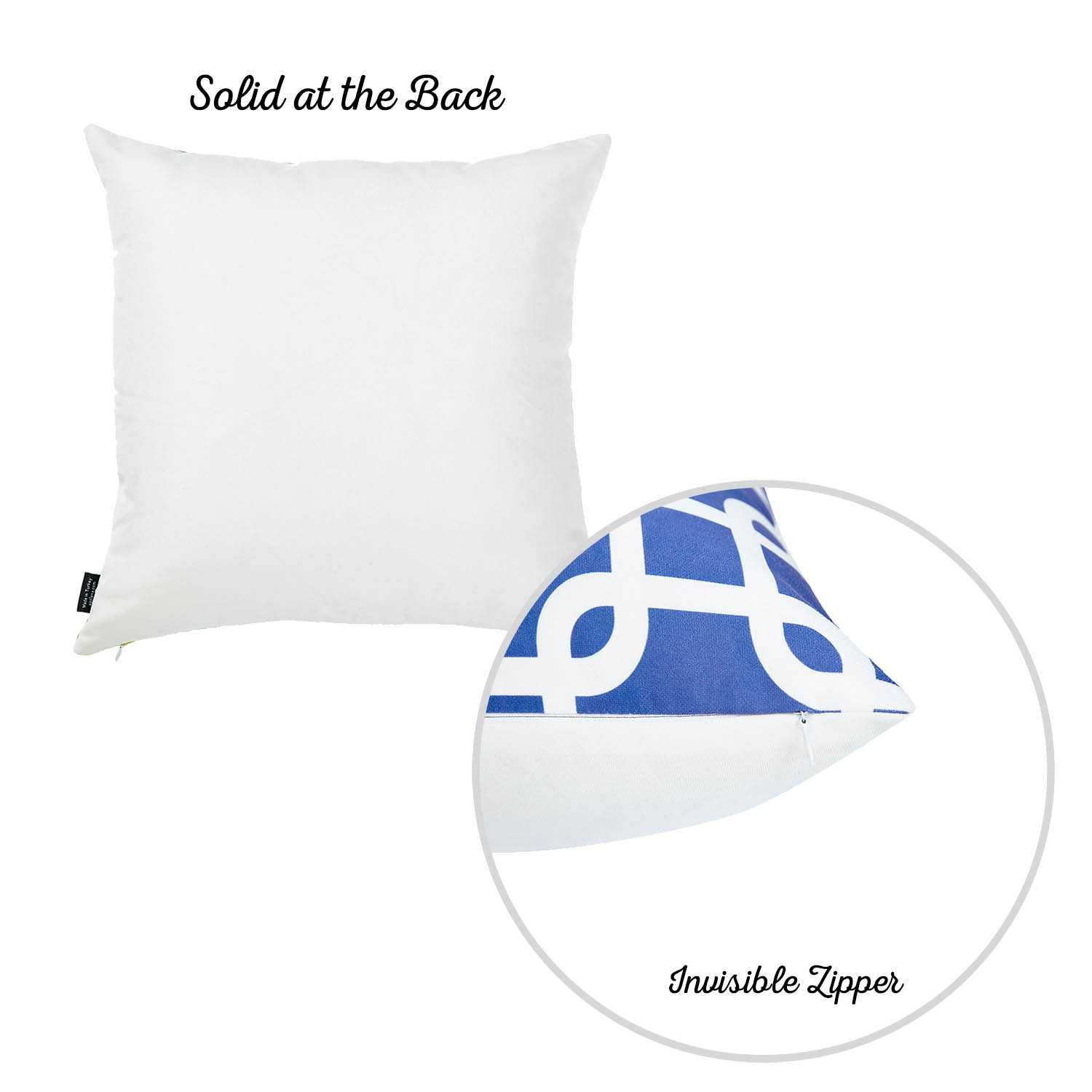 18"x18"Blue Nautica Latice Decorative Throw Pillow Cover Printed