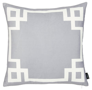18"x18"Grey and White Geometric Decorative Throw Pillow Cover