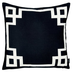 18"x18"Black and White Geometric Decorative Throw Pillow Cover