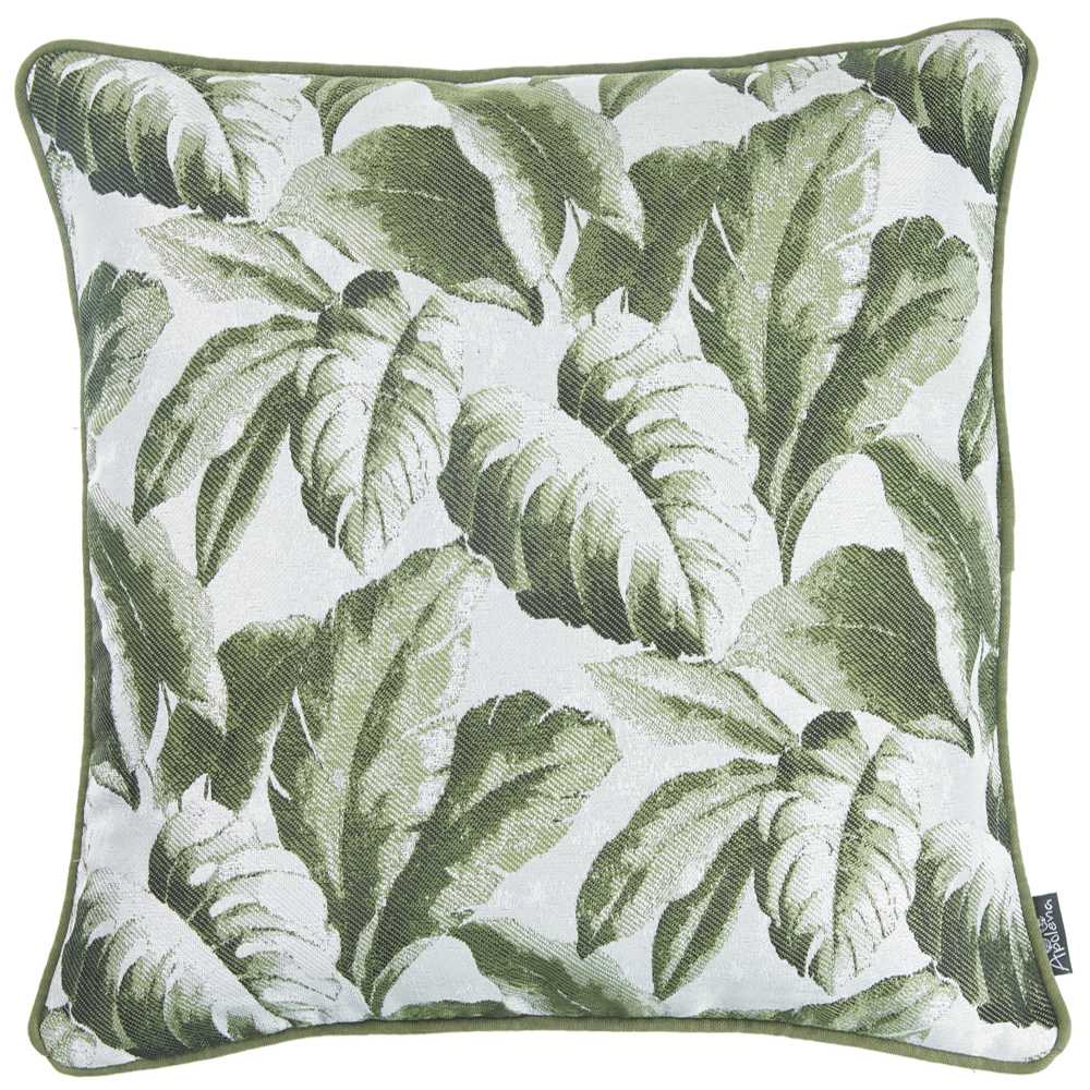 17"x 17" Jacquard Tropical Spring Leaf Decorative Throw Pillow Cover