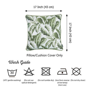 17"x 17" Jacquard Tropical Spring Leaf Decorative Throw Pillow Cover