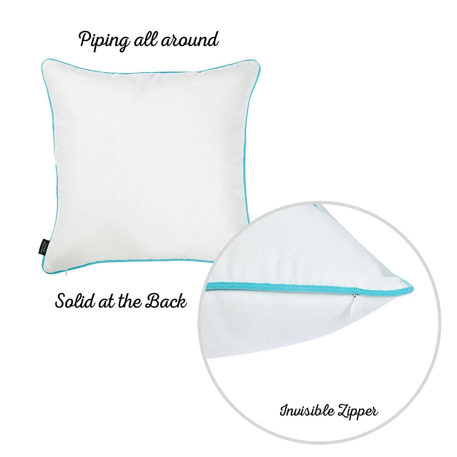 18"x18" White with Blue Marine Stars Decorative Throw Pillow Cover Printed
