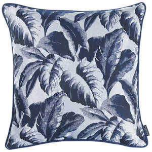 17"x 17" Jacquard Tropical Sky Leaf Decorative Throw Pillow Cover