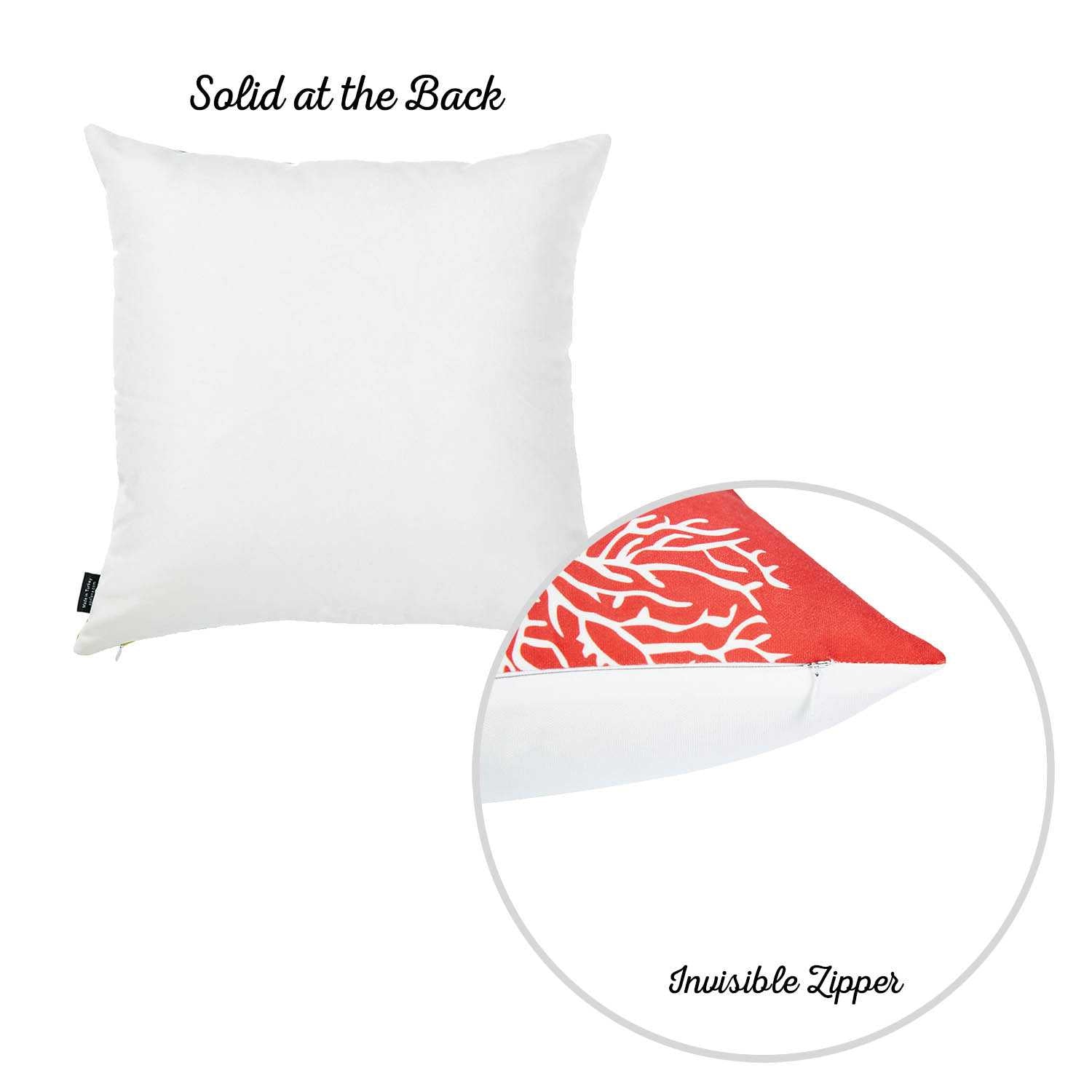 18"x18"Red Nautica Reef Decorative Throw Pillow Cover Printed
