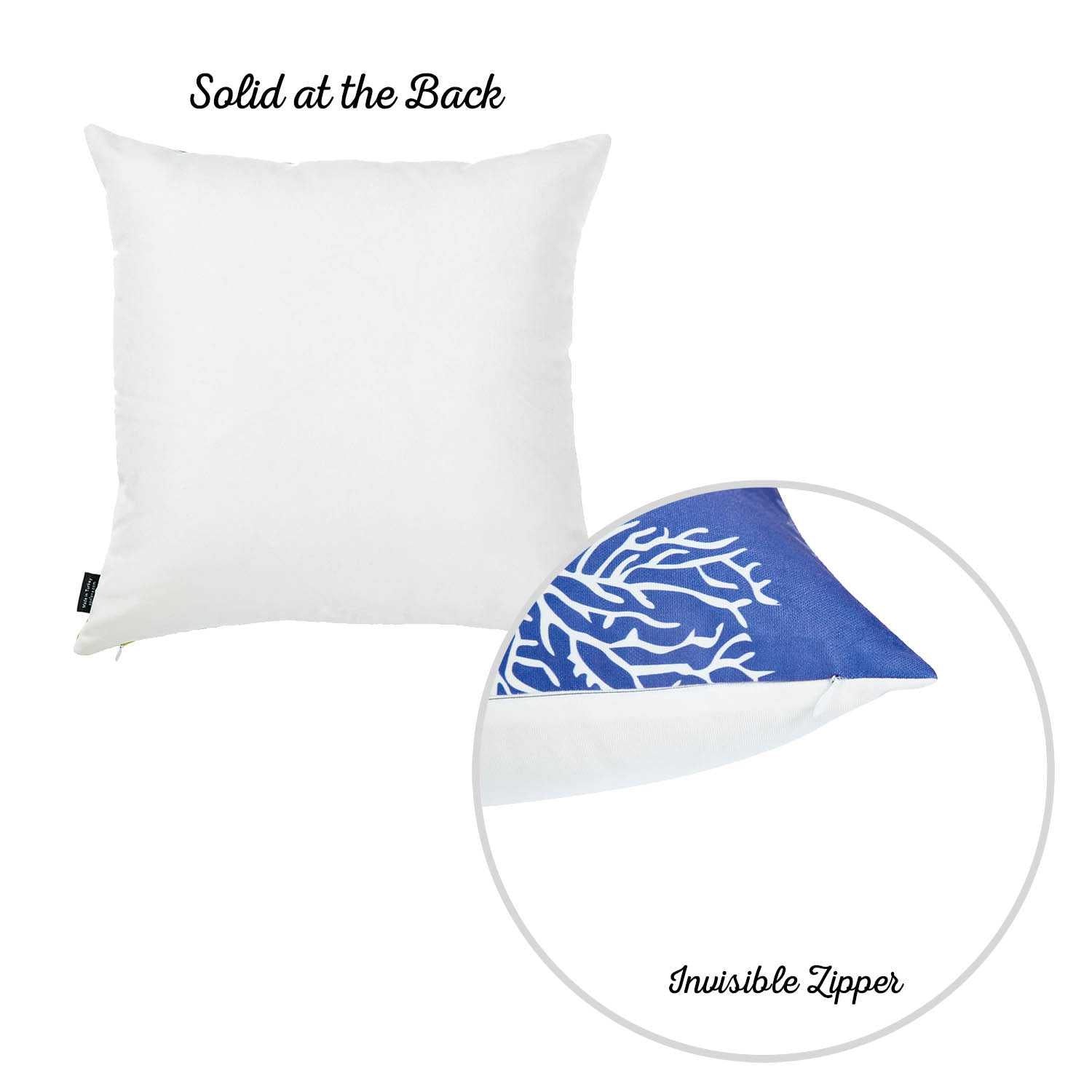 18"x18" Blue Nautica Reef Decorative Throw Pillow Cover Printed